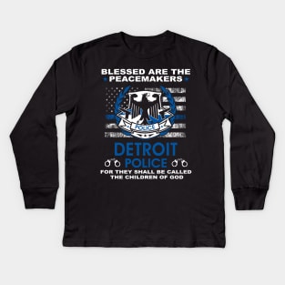 Detroit Police  – Blessed Are The PeaceMakers Kids Long Sleeve T-Shirt